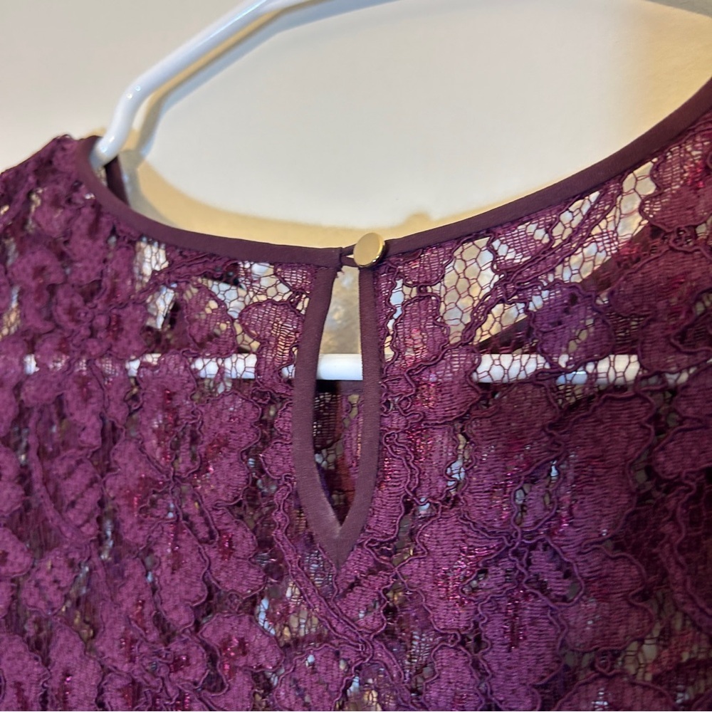 Diane Von Furstenberg Purple Barbie Lace Dress Size 10 - Picture 7 of 7